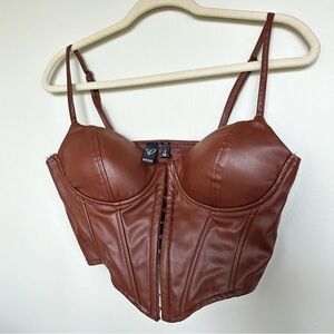 Windsor faux leather corset/bustier top, Size Small